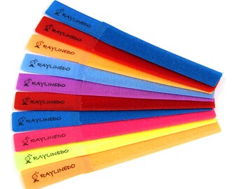 10X Hook & Loop Self-Gripping Cable Ties 20MM x 180MM In Black/Multicolor RayLineDo Logo