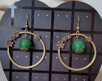 Spring Garden beaded hoop earrings