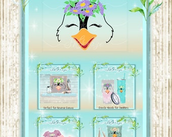 penguin with flowers svg penguin svg flowers svg penguin face