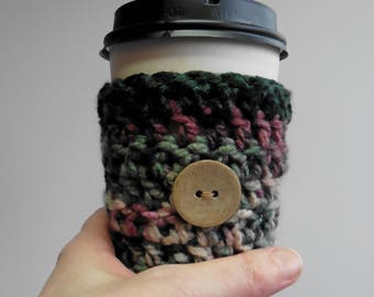 Coffee Cup Sleeve Cozy Take Out Coffee Cup Sleeve Cozy Crocheted Coffee Cup Sleeve Cozy Burgundy Coffee Cup Sleeve Green Take Out Cup Sleeve