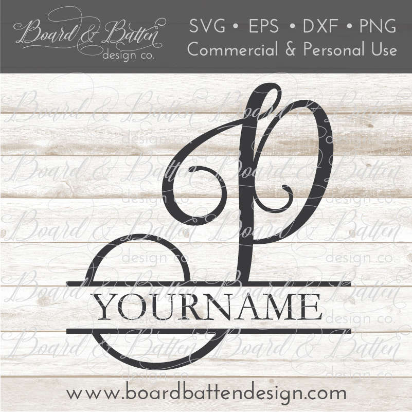 Split Monogram P SVG File Split Initial P svg Commercial