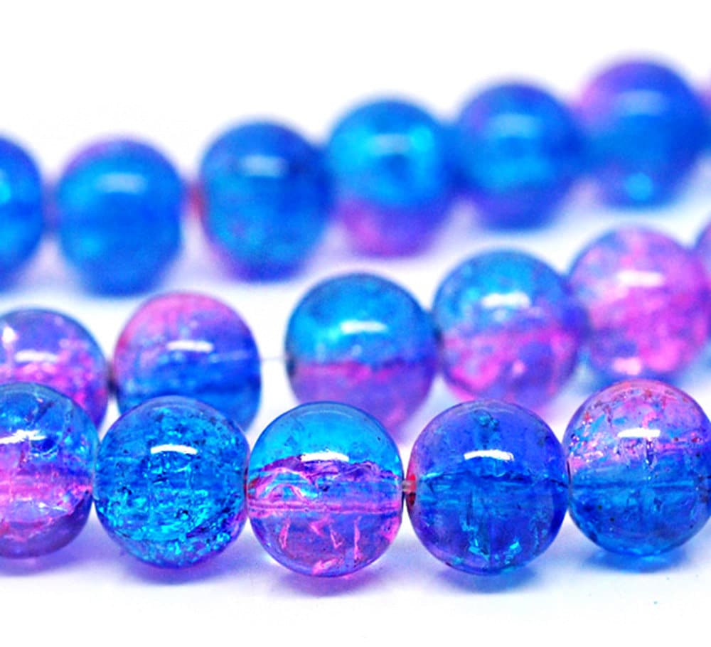 20 Blue Mottled Glass Beads 8mm BD208