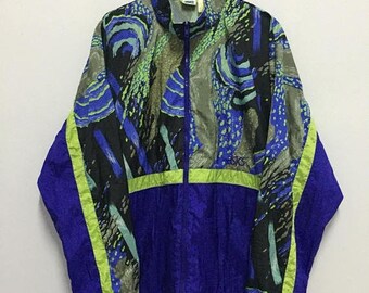 SALE 25% Vintage 90s Asics Windbreaker Jacket Size XL