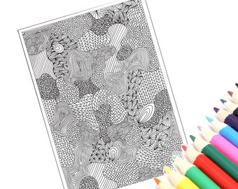 Zentangle Inspired Printable Coloring Page, Intricate Zendoodle Pattern, Page 30