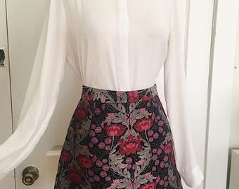 CLOSET MOD Floral Jacquard A-line Mini Skirt
