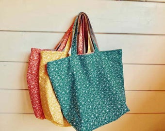 Set of three shopping Tote, cotton, furnished tote bags