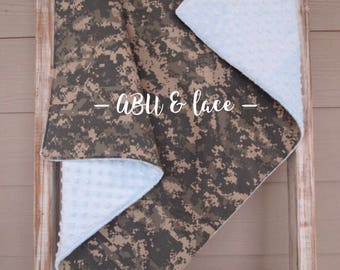 READY TO SHIP - Army Acu Theme Baby Blanket