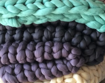 Chunky knit blanket, Chunky knit throw, Premium Throw blanket, Merino wool blanket, Blanket, Chunky blanket, Giant knit blanket