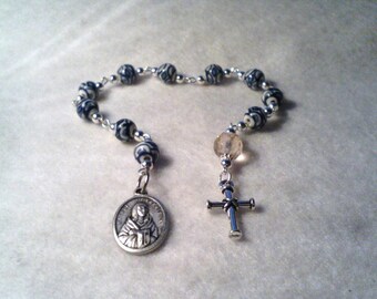 St. Kateri Tekakwitha Rosary, Ceramic Rosary, Tenner Rosary, St. Kateri Tekakwitha Rosary, St. Kateri Tekakwitha Chaplet, Chaplet