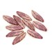 Feather Beads, Polymer Clay Bird Feather Beads, Purple Pink Beads 10 Pieces