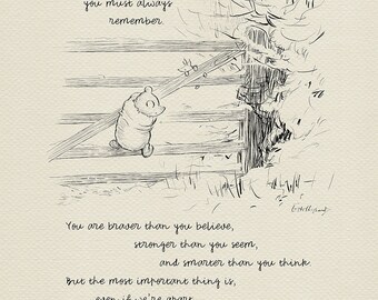 If ever there is tomorrow... Winnie the Pooh Quotes - classic vintage style poster print #05