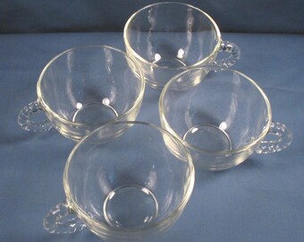 Vintage Glass Coffee Cups - Set of Four