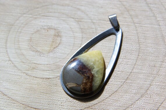Natural Septarian Jewelry, Gemstone Necklace, Pendant Cabochon, Septarian Gift for Her, birthstone