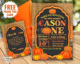 Pumpkin first birthday invitation Halloween birthday 1st fall birthday invitation invite pumpkin 1st first rustic burlap BFall11/16
