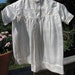 Exquisite Cream Silk Vintage Baby Dress Sheer Embroidery c.1920 Ribbonwork Rose Rosette Mother of Pearl Buttons