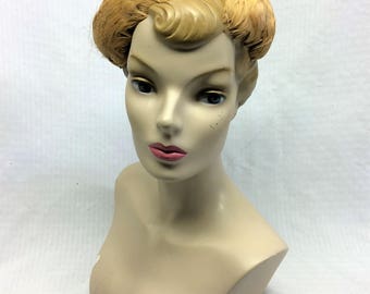 1950s Vintage Apricot Feather Hat from L.S. Ayres