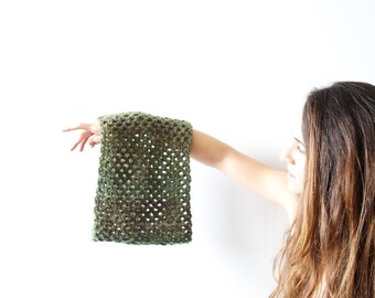 Mossy Shades of Green, Crochet Infinity Scarf, Mens Cowl, womens cowl neck scarf, merino wool yarn