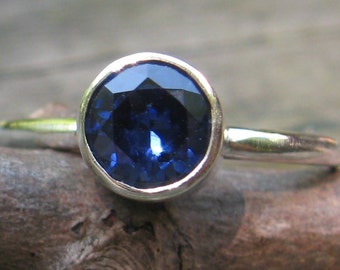 Sapphire sterling silver ring
