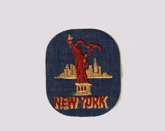 New York Lady Liberty City Vintage 1970's Sewing Patch Applique iron Nostalgic