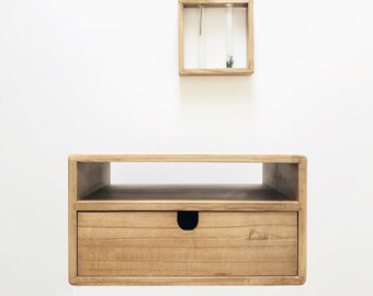 Floating Nightstand, floating shelf, floating bedside, floating stand, bedside, nightstand, solid wood , Scandinavian, mid century shelf