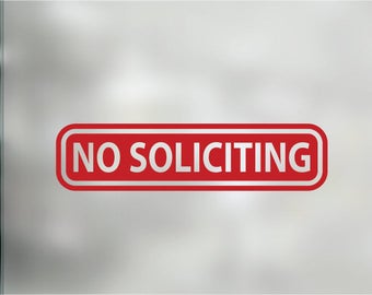 NO SOLICITING Decal. Storefront Business Window/Door Sticker Decal. No Soliciting Door Sign.