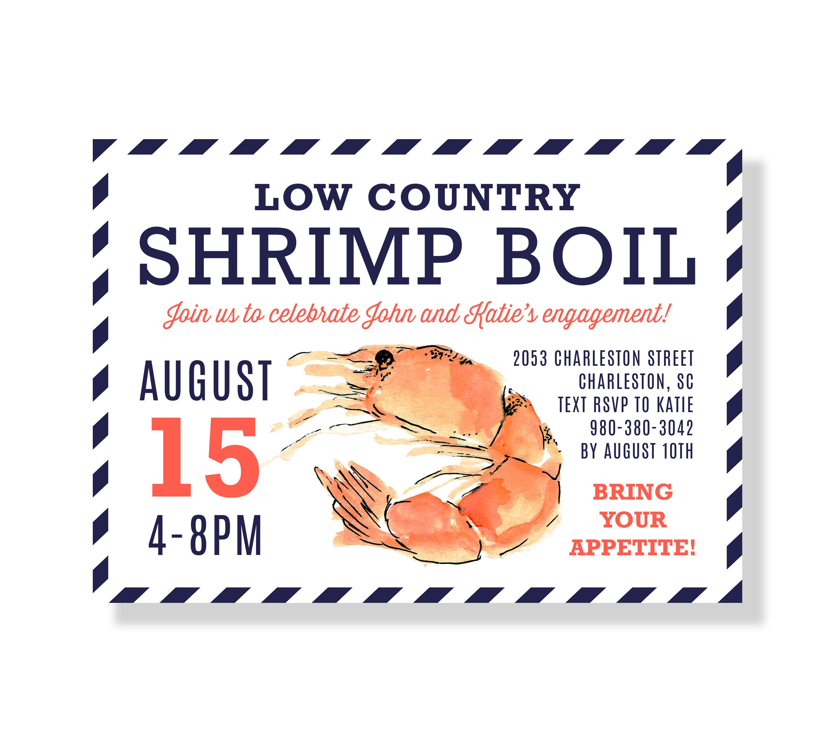 Shrimp Boil Invitation Printable Invite Low Country Boil