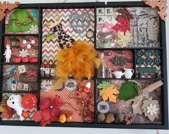 Found items Shadowbox/Collage Fall Theme