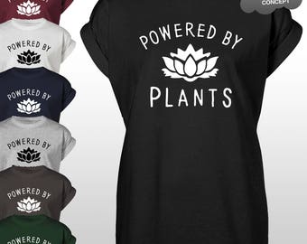 Powered By Plants TShirt Vegan Eat Fruit Vegetarian Animal Lover Yo Vege Unisex Shirt T-Shirt Tee Top
