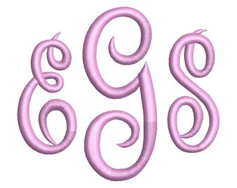 SALE** Empire Monogram Embroidery Font 4 Sizes Machine BX Embroidery Fonts Embroidery Monogram Fonts 3 Letter Monogram - Instant Download