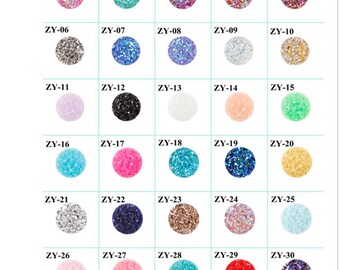 12MM Round Druzy Cabochons-12mm Faux Drusy Cabochons-Glitter resin cabochon-Earring Findings Cameo Setting-DIY faux druzy earring-30 Color