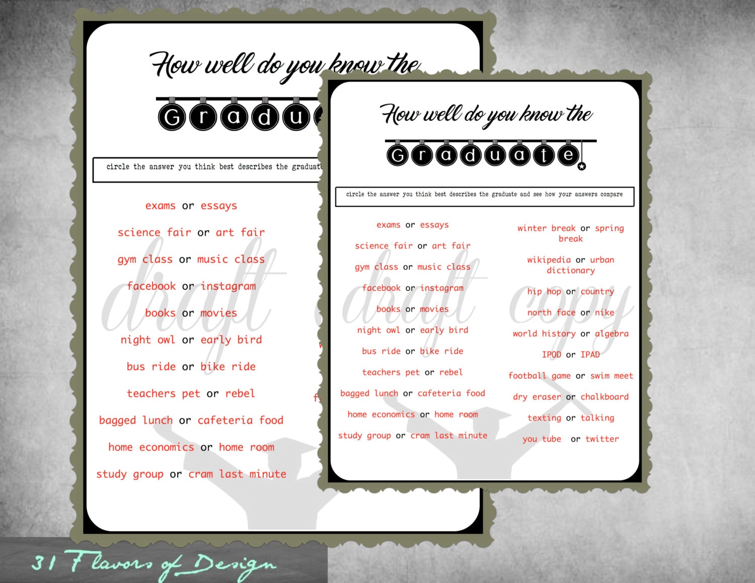 graduation games how well do you know the graduate