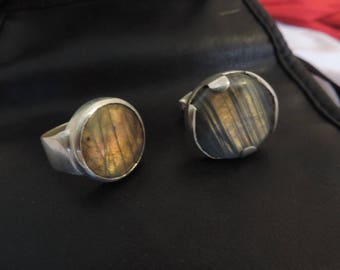 Labradorite on 925 sterling silver ring.