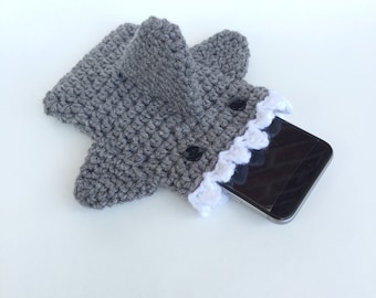 Shark Phone Case - Crochet Phone Case - Phone Cozy - iPhone 6s - Phone Case - Phone Sleeve - Phone Accessory