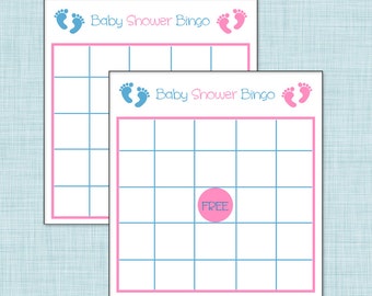 Boy/Girl Twins Baby Shower Bingo