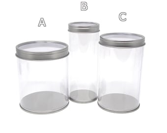 Party Favor Cylinder with Clear Window Tin Lid, 1-Count