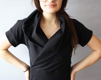 cowl dress / nursing tunic / bamboo french terry / by replicca / size small to extra large / made to order