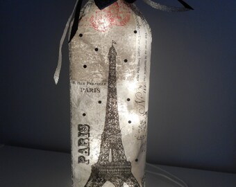 Paris Wine Bottle Lamp | French Decor | Paris Gifts | Wine Bottle Accent Lamp | Paris Decor | Eiffel Tower Decor | Night Light