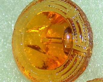 Lovely Antique Amber Glass Button ~ Self Shank ~ 3/4"