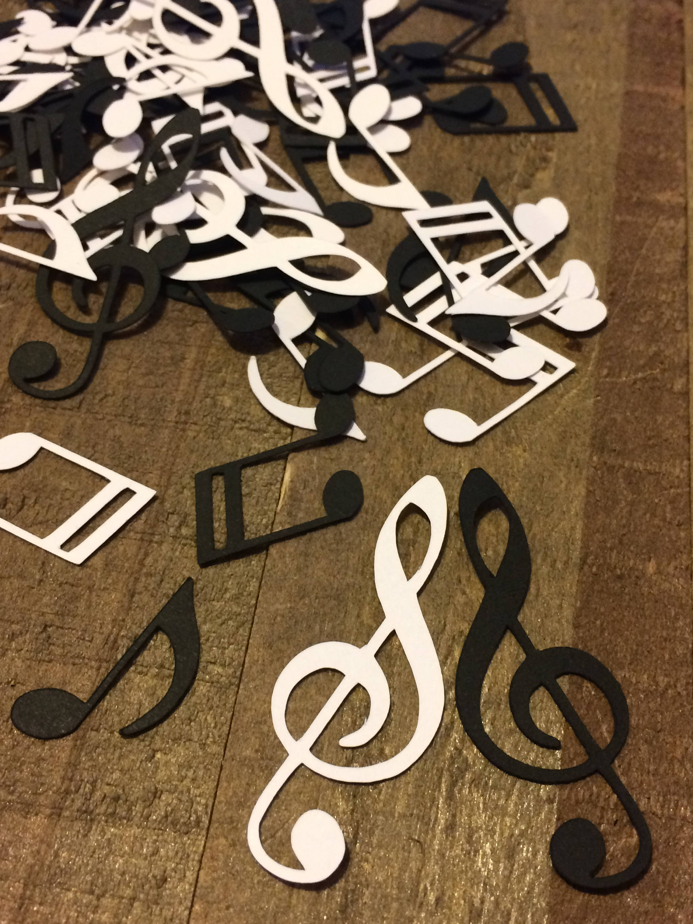 Black and White Music Notes Table Confetti / Musical Theme