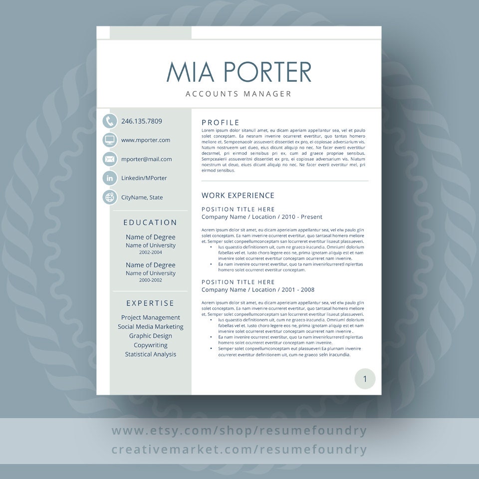 creative resume template for word 1 3 page resume cover