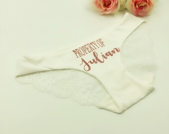 Personalized Bride Panties Bridal Shower Bride Lingerie Wedding gift Honeymoon Lingerie Bride Gift Weddings underwear