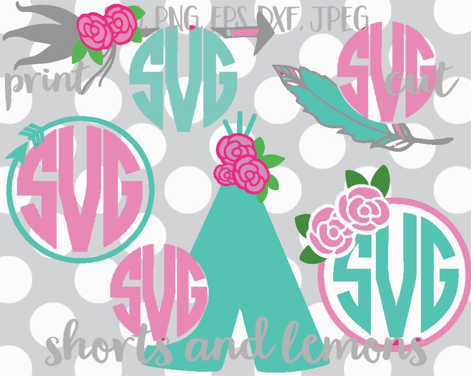 Download monogram frame svg floral svg arrow svg Tribal svg Frames