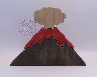 Wooden Erupting Volcano