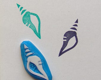 Sea shell stamp, seashell stamp, seashells stamp, sea shells, hand carved rubber stamp, hand carved eraser stamp, sea stamp, ocean stamp