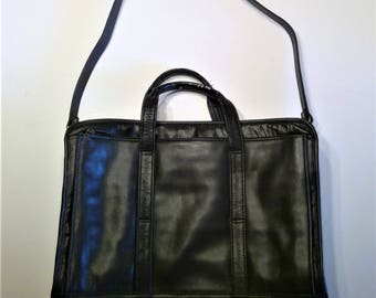 Vintage Soft Sided Leather Computer Case, Breifcase or Attache