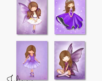 Purple room decor, art for girls room,purple wall art, wall art set,Childrens wall art,kids room decor,purple room art for girls,nursery art