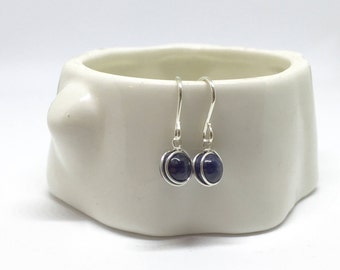 Sapphire earrings, 925 sterling silver sapphire earrings, September birthstone earrings, natural sapphire earrings, real sapphire earrings
