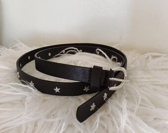 Black Belt with Silver Star Pendants
