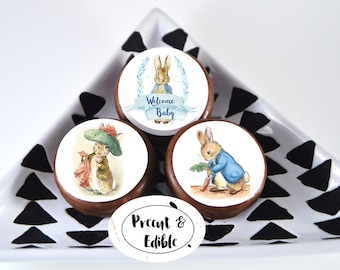 peter rabbit toppers,edible topper,oreo topper,peter rabbit baby shower,beatrix potter,cookie topper,Baby shower topper,Baby shower