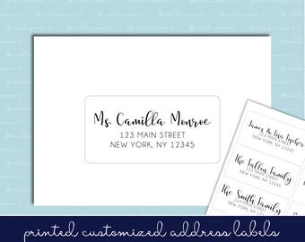 Guest List Address Labels - 2"x4" - Wedding Invitations - Individual and Different Names and Addresses on Each Label!
